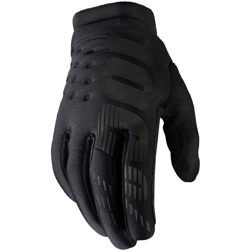 100% Brisker Gloves – Black Full Finger Men’s Small