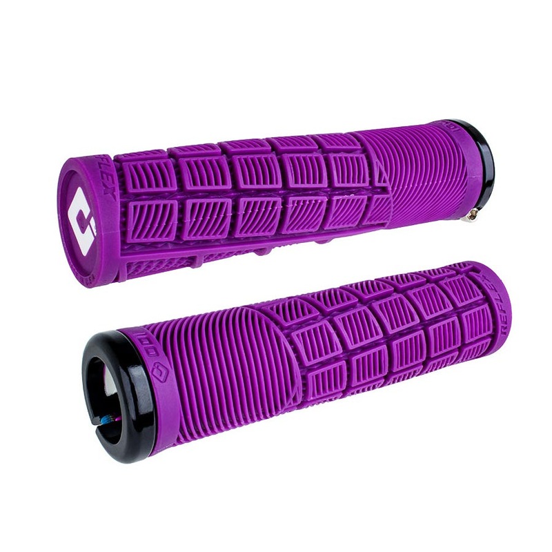 ODI Reflex V2.1 Grips – White/Purple Lock-On