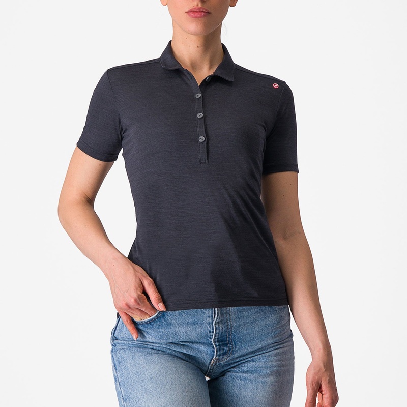 Polo donna Castelli Merino – Nero