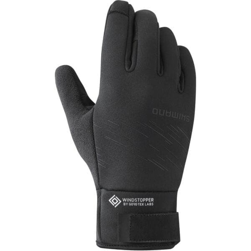 Shimano Clothing Unisex, WINDSTOPPER Insulated Gloves, Black, Size L