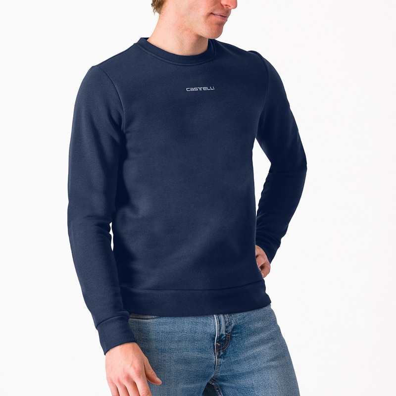 Felpa senza cappuccio Castelli Classico – Blu