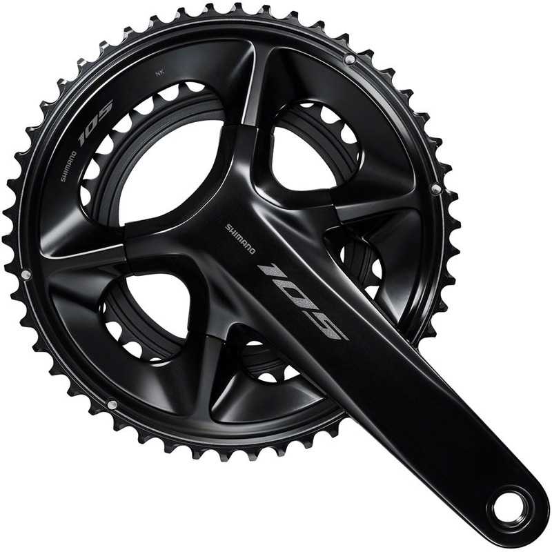Shimano 105 FC-R7100 Crankset – 172.5mm 12-Speed 52/36t 110 Asymmetric BCD Hollowtech II Spindle Interface BLK