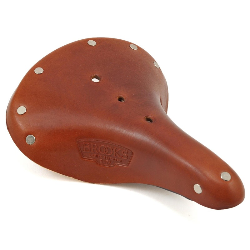 Brooks B17 Women’s Saddle (Honey) (Black Steel Rails) (177mm)