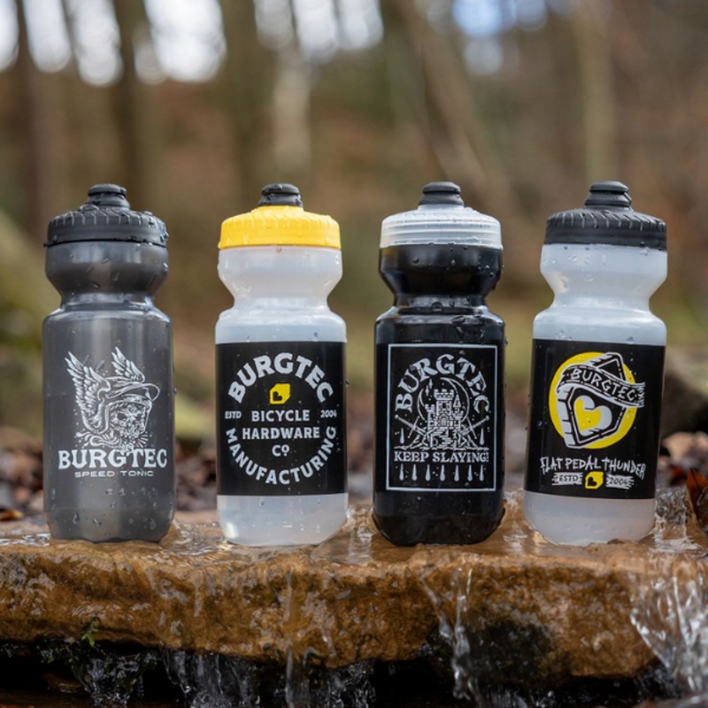 Burgtec Guzzle Water Bottles|Burgtec Guzzle Water Bottle – Flat pedal Thunder|Burgtec Guzzle Water Bottle – Keep Slaying|Burgtec Guzzle Water Bottle – Speed Tonic|Burgtec Guzzle Water Bottle – Stamp