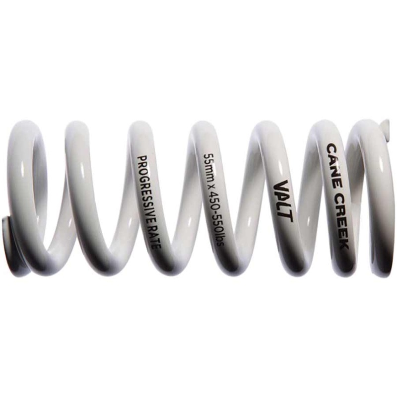 Cane Creek Progressive Rate VALT Lightweight Rear Shock Spring – 55mm x 500-610lbs White