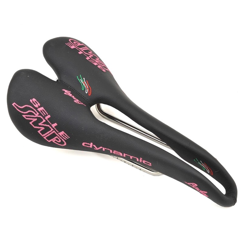 Selle SMP Dynamic Lady’s Saddle (Black/Pink) (AISI 304 Rails) (138mm)