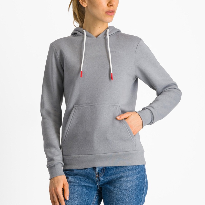 Felpa con cappuccio donna Castelli Classico – Grigio