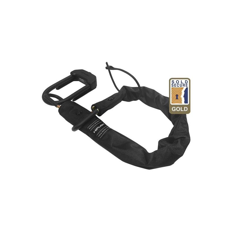 Hiplok – E-DX E-Bike Lock|HIPLOK E-DX  ALL BLACK  CARGO D-LOCK WITH 1METRE CHAIN
