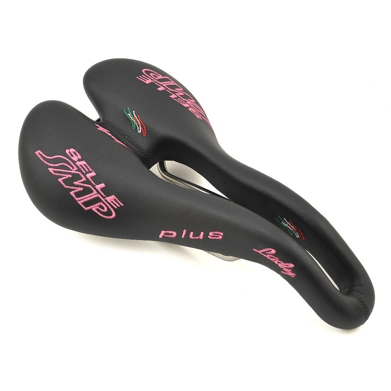 Selle SMP Plus Lady’s Saddle (Black/Pink) (AISI 304 Rails) (159mm)