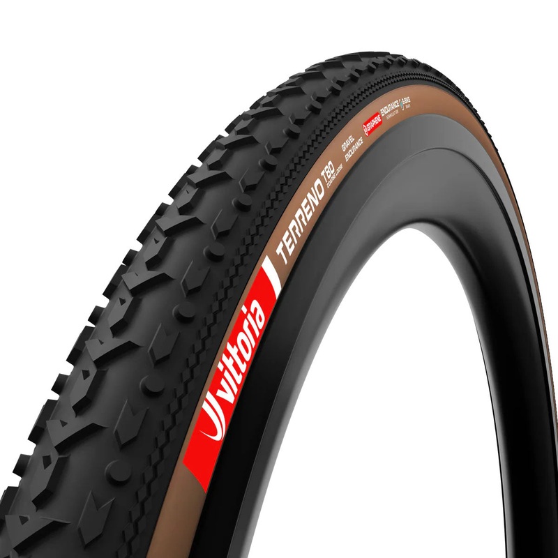 Vittoria Terreno T80 Coarse Loose Tire – 700 x 40 Tubeless Folding BLK/Brown Gravel Endurance Graphene G2.0