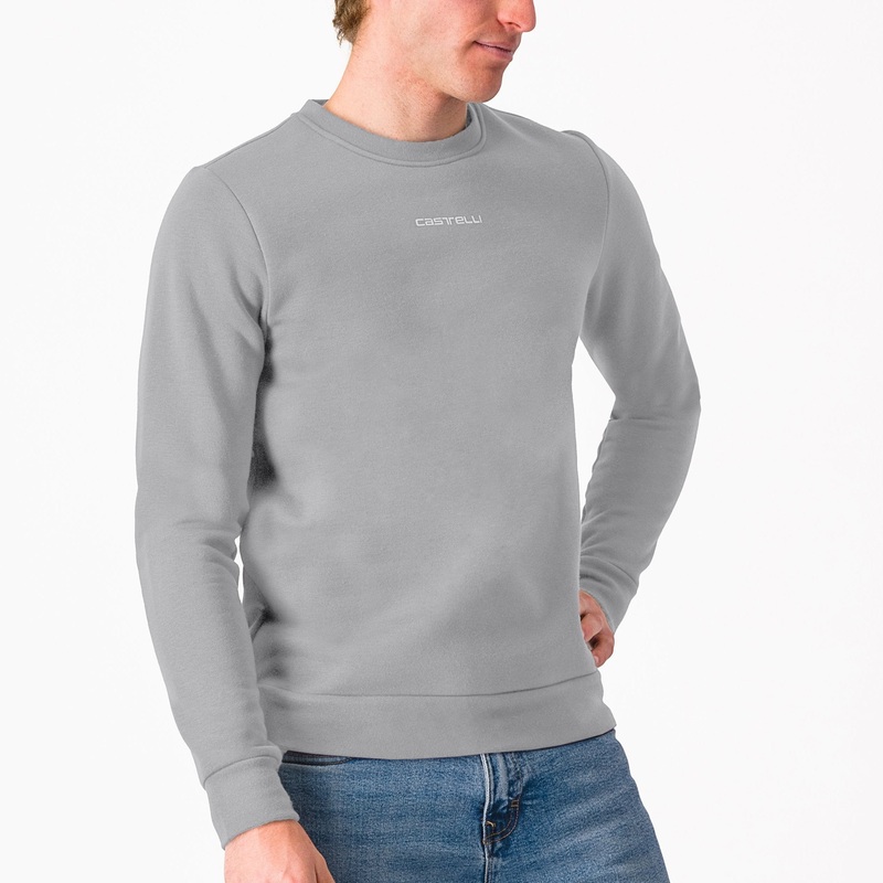 Felpa senza cappuccio Castelli Classico – Grigio