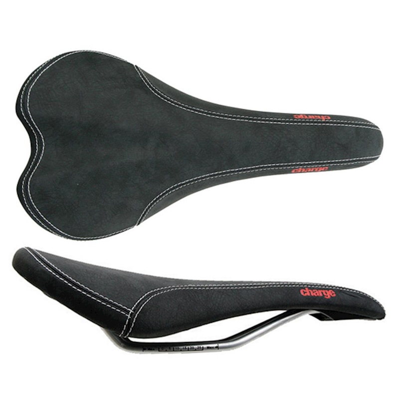 Charge Bikes Spoon Saddle (Black/Red) (Chromoly Rails) (140mm)