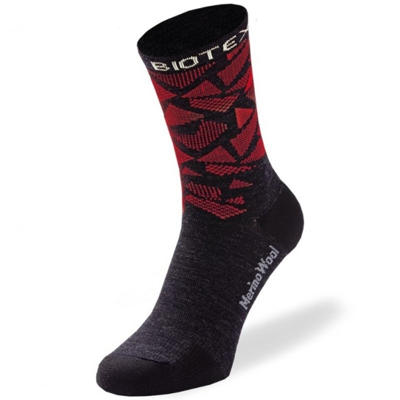 Calze Biotex Merino – Nero rosso