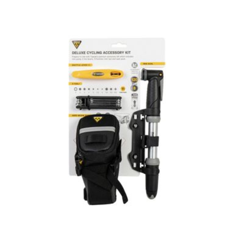 Topeak Deluxe kit II|Topeak Deluxe kit, X Tool + black, Shuttle Lever 1.1, Mini Dual, Aero Wedge small