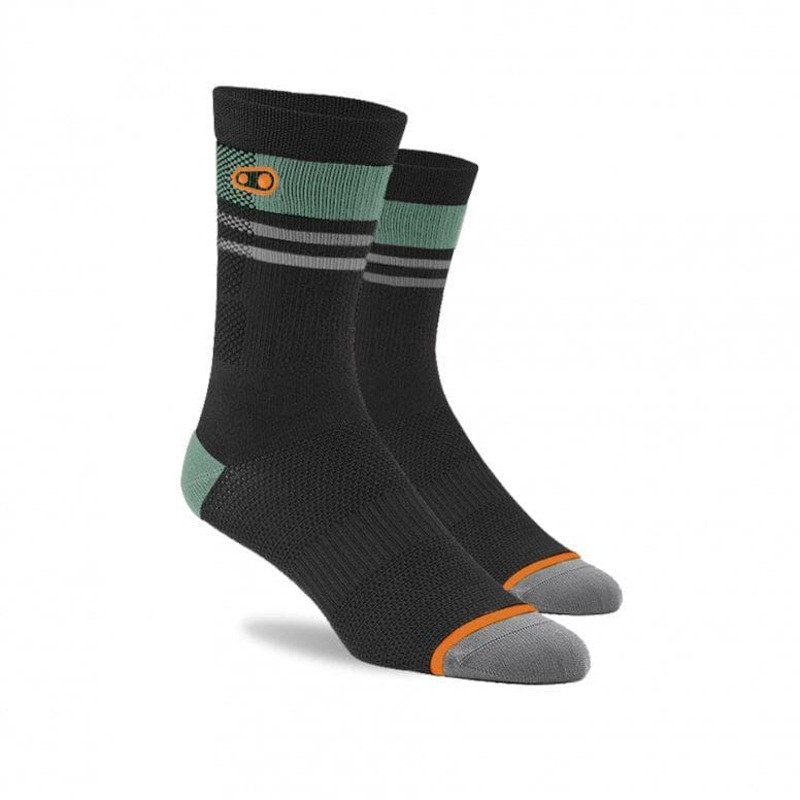 Crankbrothers Icon Socks – Black/Orange – Small/Medium
