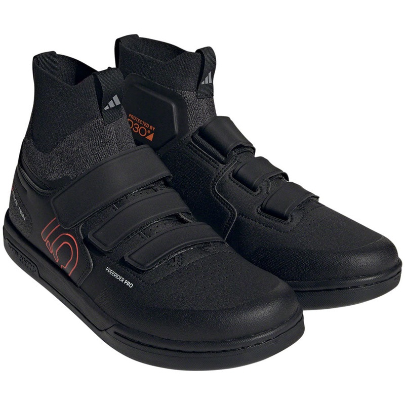 Five Ten Freerider Pro Mid VCS Flat Shoes – Men’s Core BLK/Solar Red/Gray Three 10