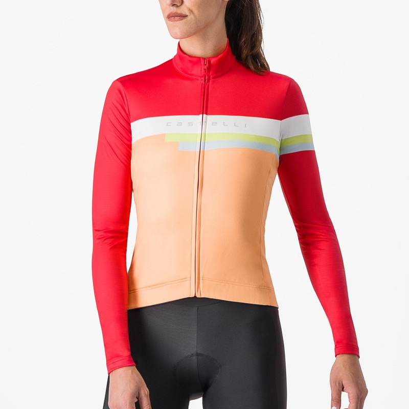 Maglia donna maniche lunghe Castelli Tornare – Arancio