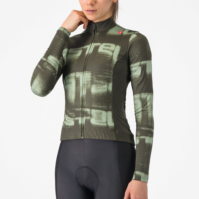 Maglia maniche lunghe donna Castelli Blur Thermal – Verde