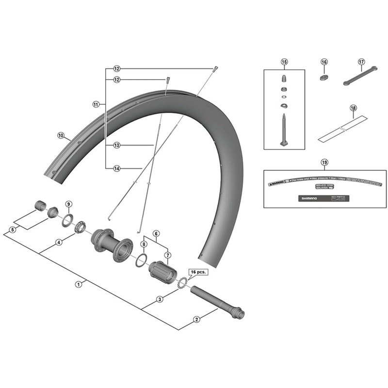 Shimano Spares WH-RS710-C46-TL-F left hand spoke, 269.5 mm