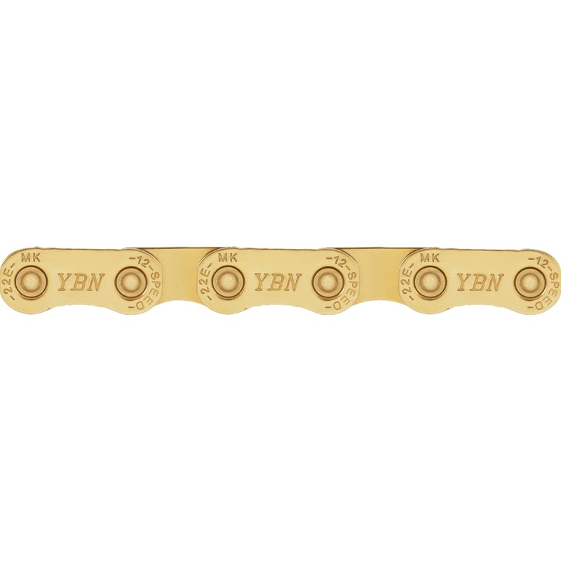 YBN Chain 12 Speed MK12E-TI|YBN Chain 12 Speed MK12E-TI Gold Ti-Nitrate DHA Hard Chromizing Flat-Top for E-Bike, Road & MTB 126L w/ MKS12 Link
