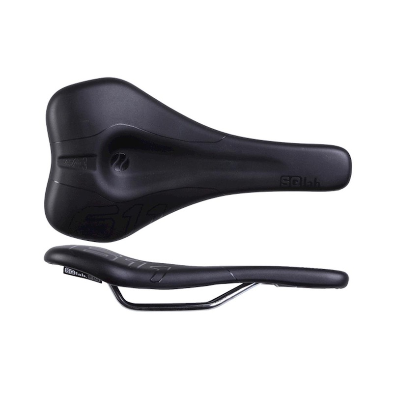 SQlab 611 Ergowave Saddle (Black) (Chromoly Rails) (130mm)
