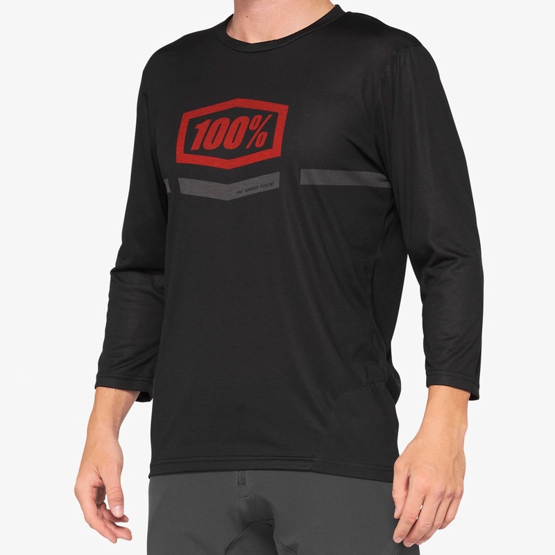 Maglia 100% Airmatic 3/4 – Nero rosso