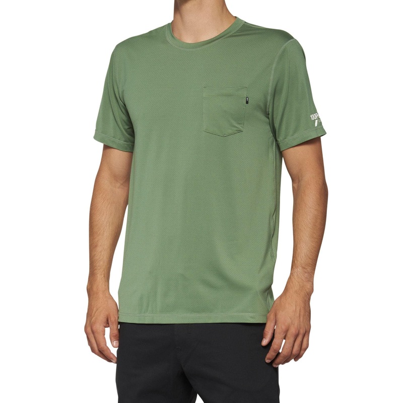 100% MISSION Athletic Short Sleeve T-shirt Olive