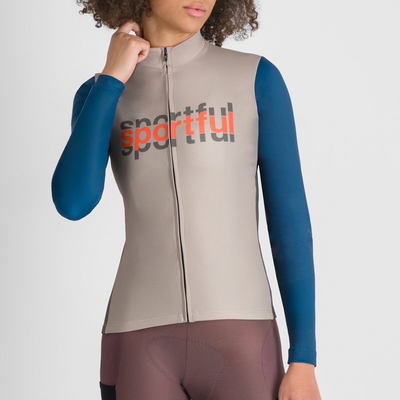 Maglia donna maniche lunghe Sportful Supergiara Logo – Beige