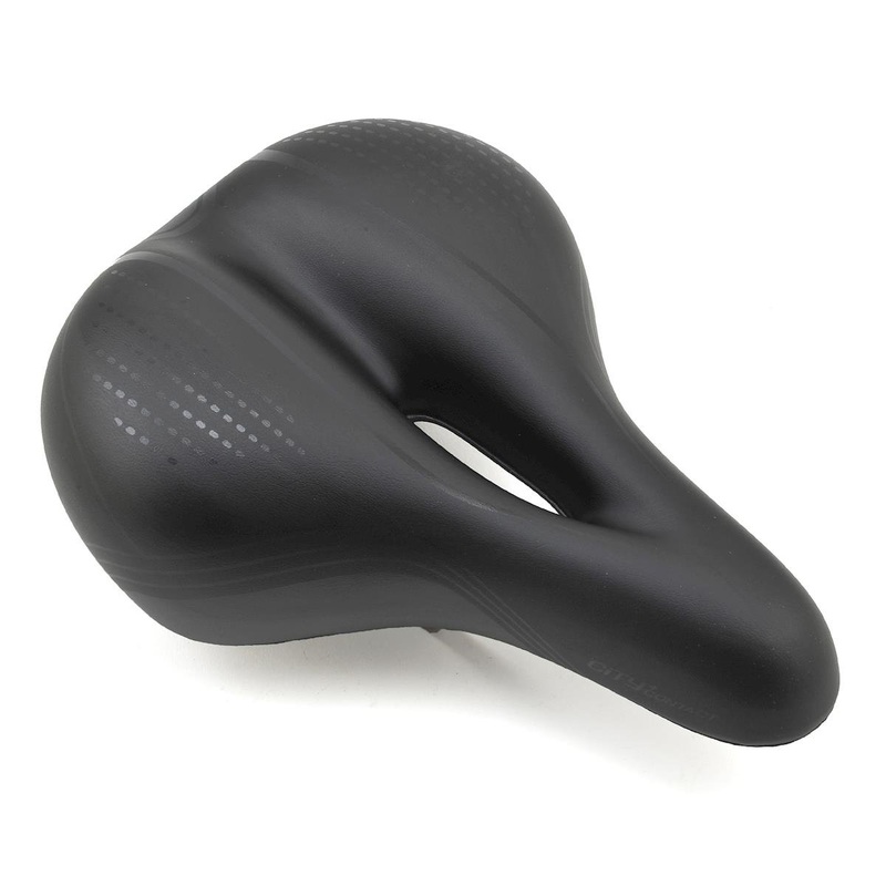 Giant Contact City+ Unisex Saddle (Black) (Chromoly Rails) (210mm)