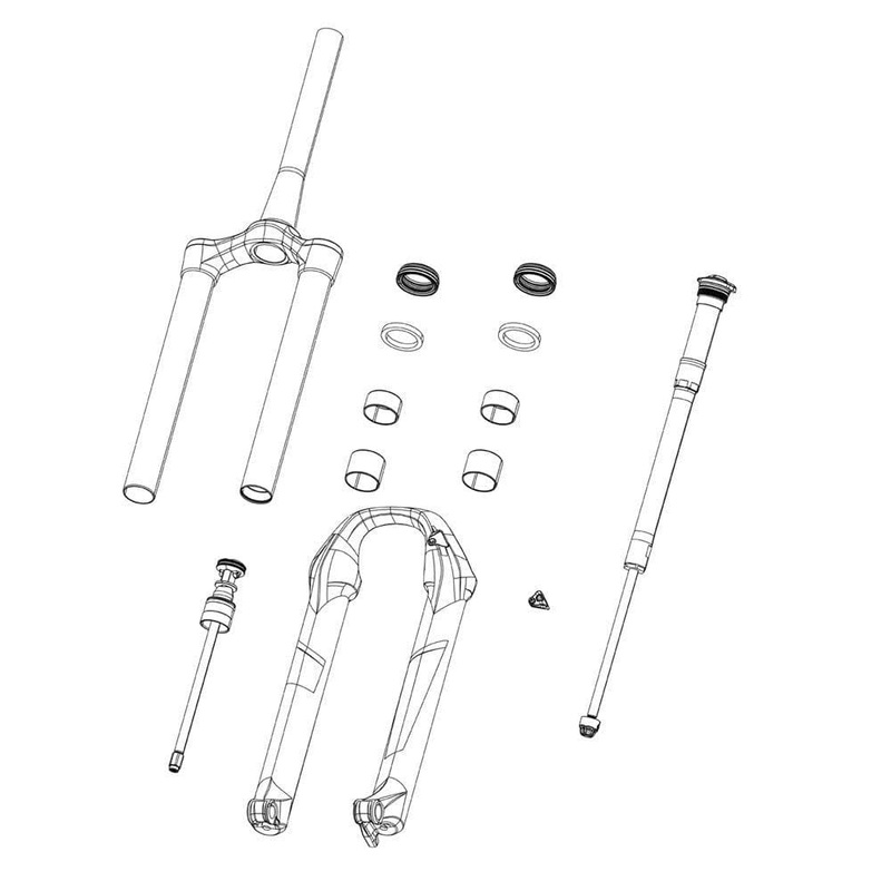 Rockshox Fork Spring Dual Position Air Assembly – 27/29 Lyrik C1-C3, Yari B2-B3:  170Mm