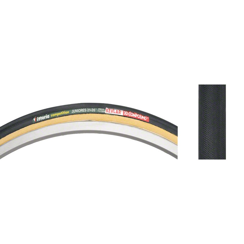 Vittoria Juniores Tire – 650c x 21 Tubular Folding Black/Tan