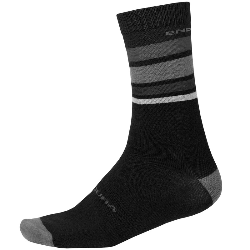 Calze Endura Baabaa Merino Stripe – Nero grigio