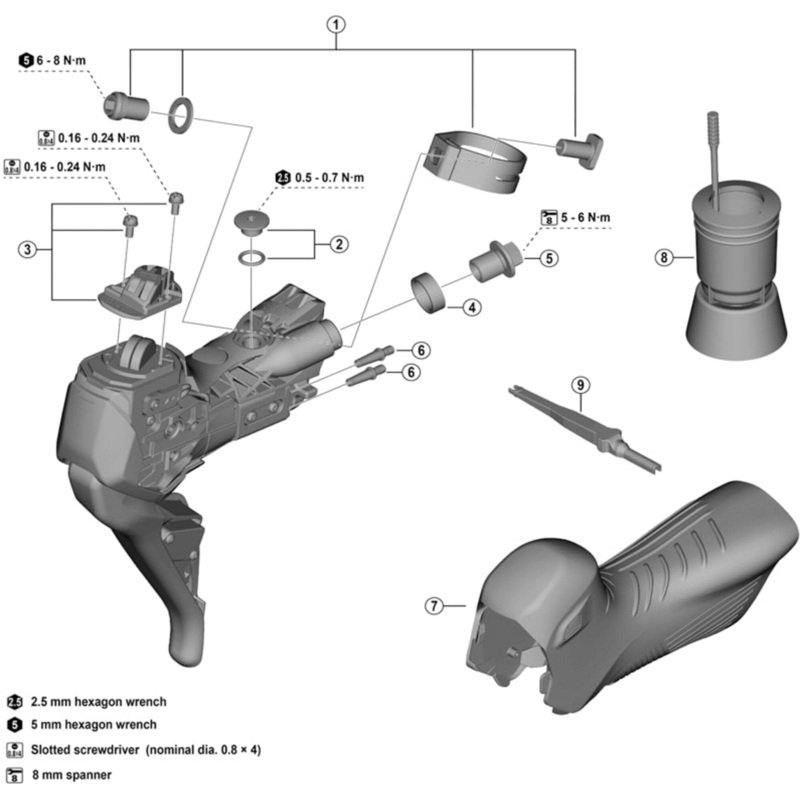 Shimano Spares ST-RX825 clamp band unit