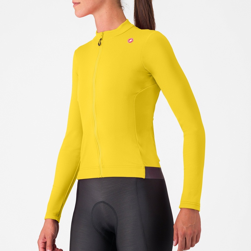Maglia donna maniche lunghe Castelli Espresso Thermal – Giallo