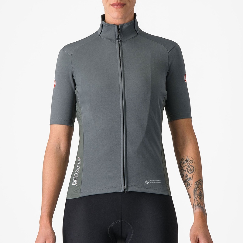 Maglia donna Castelli Perfetto RoS 2W Wind – Grigio