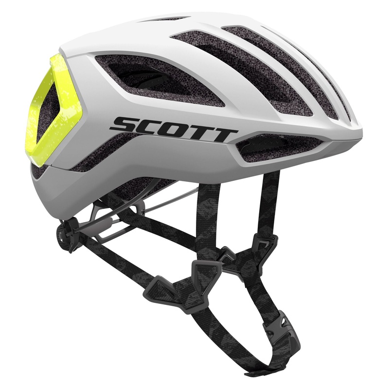 Casco Scott Centric Plus – Bianco giallo