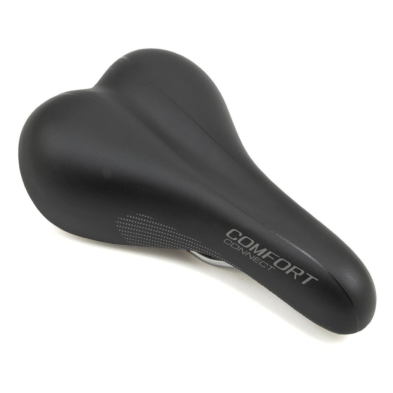 Giant Connect Comfort Saddle (Black) (Steel Rails) (174mm)