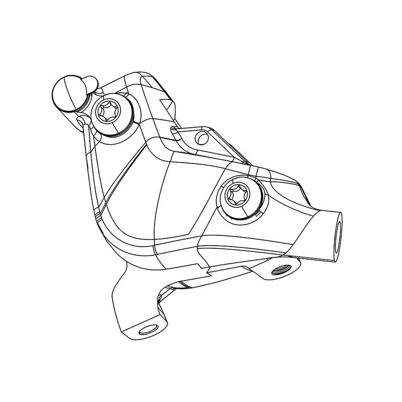 SRAM RED eTap AXS HRD Disc Brake Caliper – Flat Mount 2-Piece Polar Grey D1