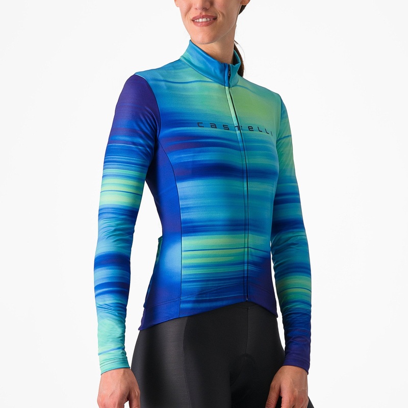 Maglia donna maniche lunghe Castelli Phase – Blu