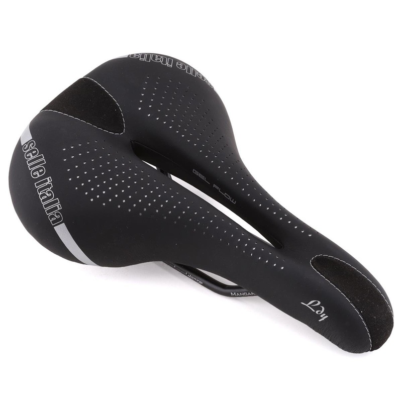 Selle Italia Lady Gel Flow Saddle (Black) (Manganese Rails) (L2) (160mm)