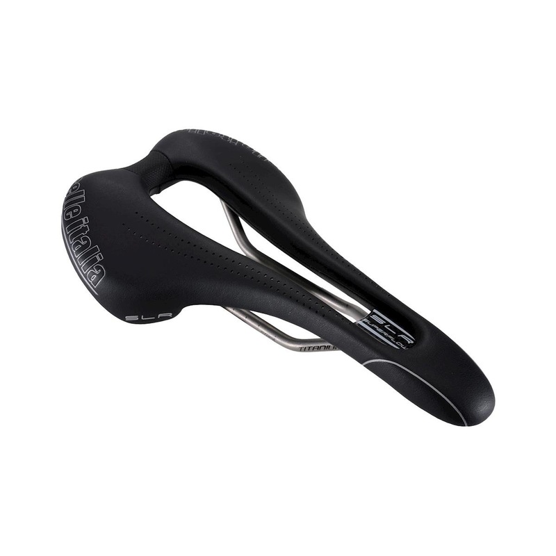 Selle Italia SLR Superflow Saddle (Black) (Titanium Rails) (L3) (145mm)