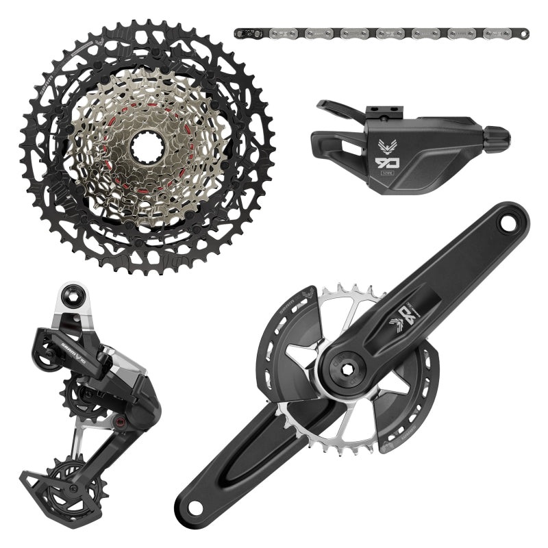 SRAM Eagle 90 T-Type Groupset – 165mm Wide Crank 32t Chainring Trigger Shifter 10-52t 12-Speed Cassette Rear Derailleur Chain