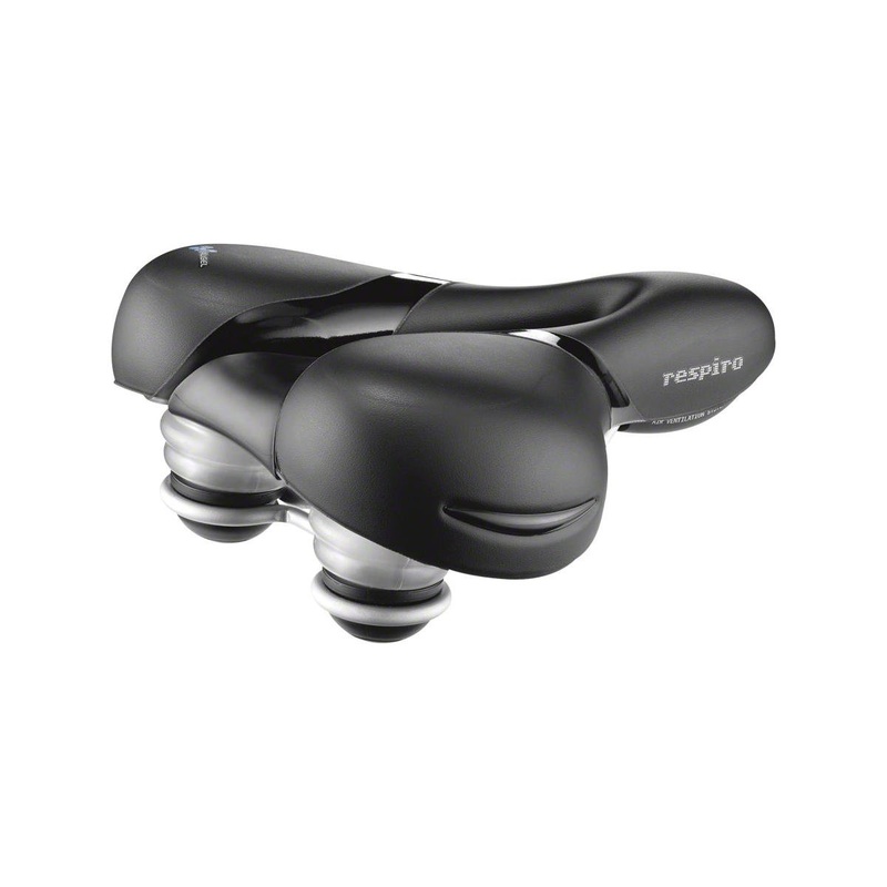 Selle Royal Respiro Relaxed Bike Saddle (Black) (Steel Rails) (227mm)