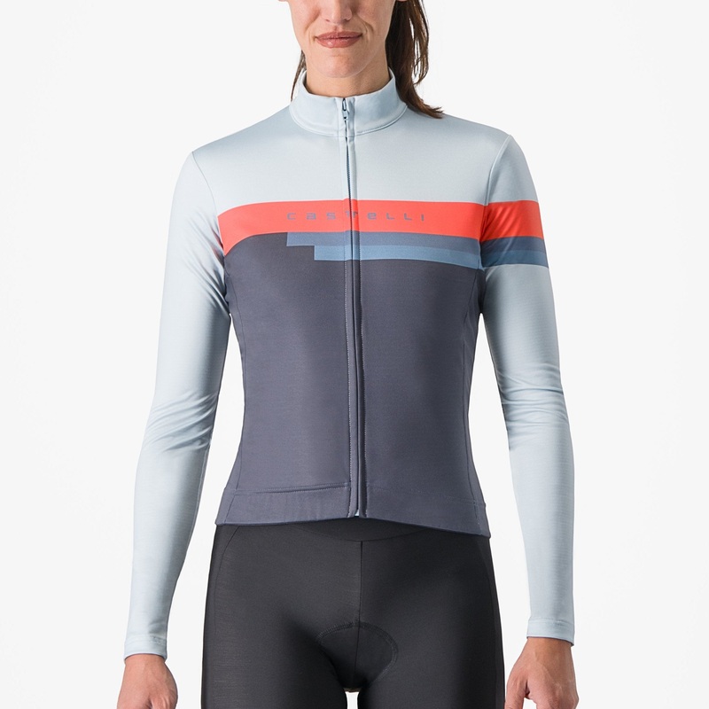 Maglia donna maniche lunghe Castelli Tornare – Blu