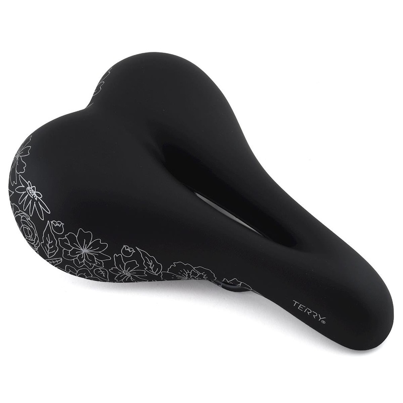 Terry Women’s Cite X Gel Saddle (Black/Flower) (Steel Rails) (175mm)