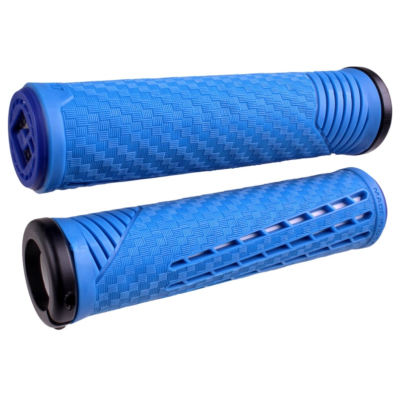 ODI CF Grips – Lock-On Blue/White