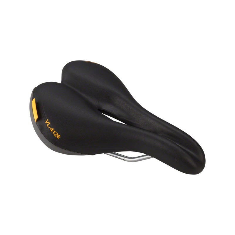 Velo Plush Pump Women’s Saddle (Black) (Steel Rails) (174mm)