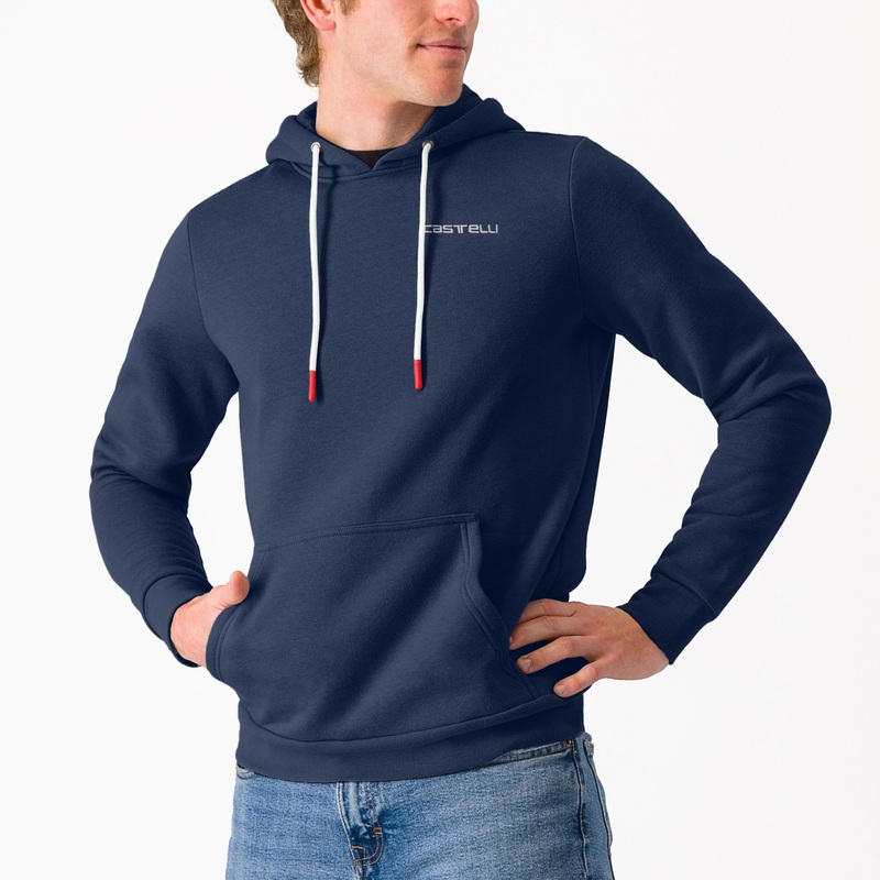Felpa con cappuccio Castelli Classico – Blu