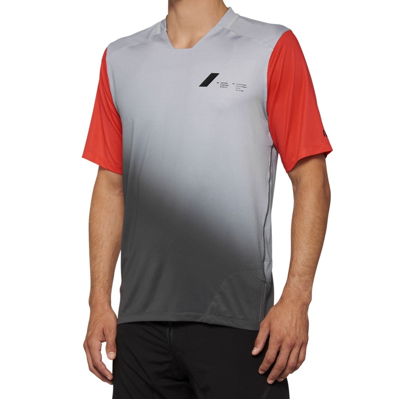 100% Celium Short Sleeve Jersey 2022 Grey / Racer Red