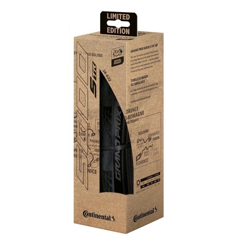 Continental Grand Prix 5000S Tubeless Ready Tyre Tour De France Version – Foldable Blackchili Compound 2024: Black/Black 700X28C